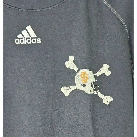 Adidas University of San Francisco Dons Skull Pirate Tee Black Medium College - Picture 4 of 7